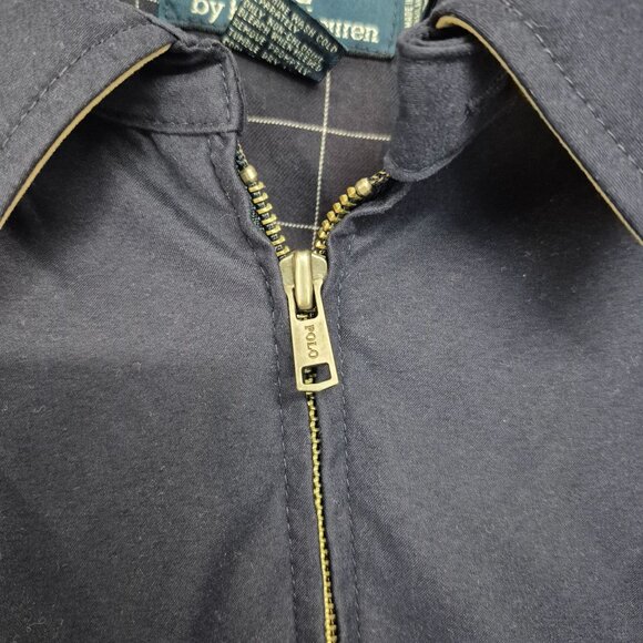 Polo Ralph Lauren Vintage Mens Navy Bomber Jacket with plaid lining XXL - Picture 3 of 7